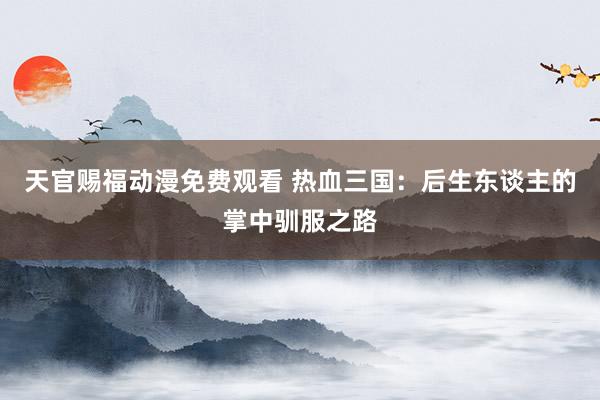 天官赐福动漫免费观看 热血三国：后生东谈主的掌中驯服之路