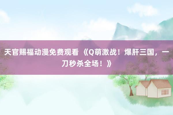 天官赐福动漫免费观看 《Q萌激战！爆肝三国，一刀秒杀全场！》