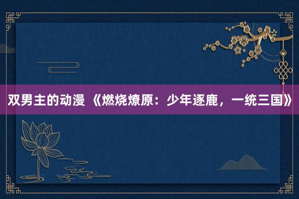 双男主的动漫 《燃烧燎原：少年逐鹿，一统三国》