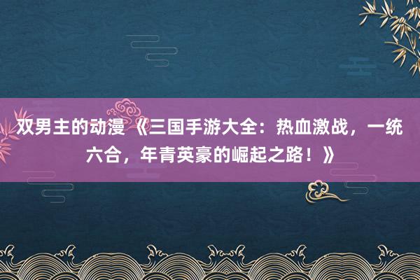 双男主的动漫 《三国手游大全：热血激战，一统六合，年青英豪的崛起之路！》