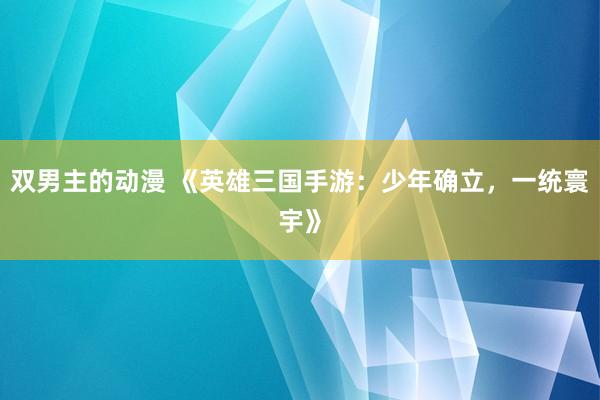 双男主的动漫 《英雄三国手游：少年确立，一统寰宇》