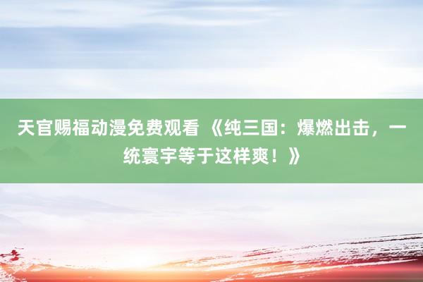 天官赐福动漫免费观看 《纯三国：爆燃出击，一统寰宇等于这样爽！》