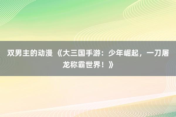 双男主的动漫 《大三国手游：少年崛起，一刀屠龙称霸世界！》