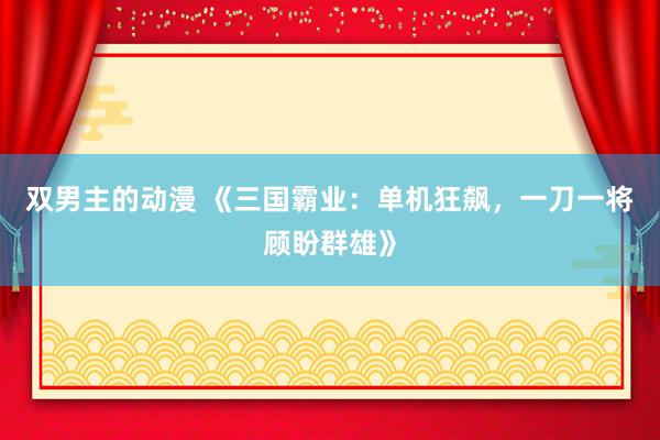 双男主的动漫 《三国霸业：单机狂飙，一刀一将顾盼群雄》