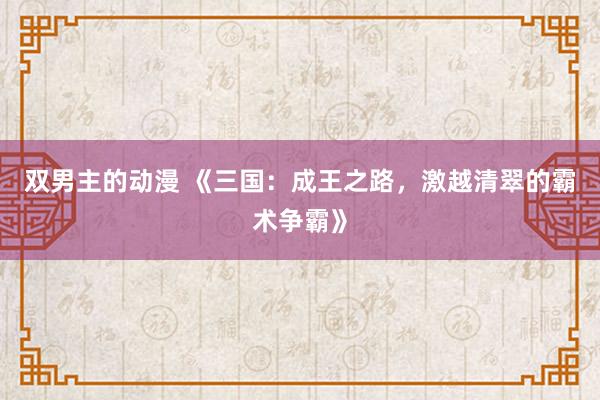 双男主的动漫 《三国：成王之路，激越清翠的霸术争霸》
