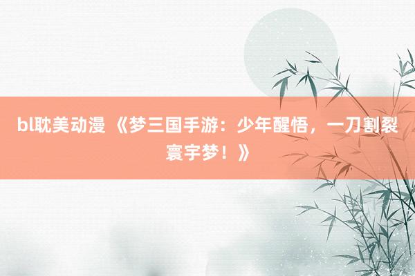 bl耽美动漫 《梦三国手游：少年醒悟，一刀割裂寰宇梦！》